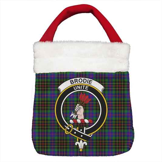 Brodie Hunting Modern Tartan Crest Christmas Gift Bag