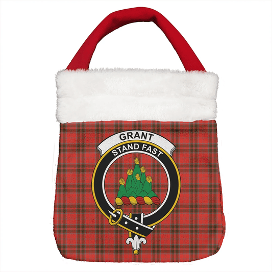 Grant Weathered Tartan Crest Christmas Gift Bag