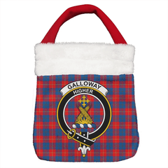 Galloway Red Tartan Crest Christmas Gift Bag