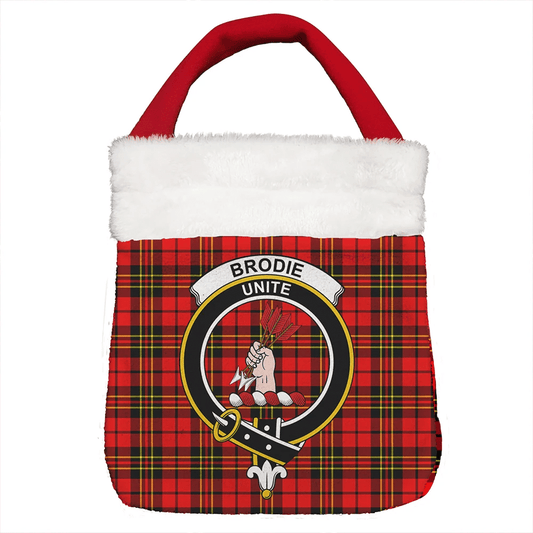 Brodie Modern Tartan Crest Christmas Gift Bag