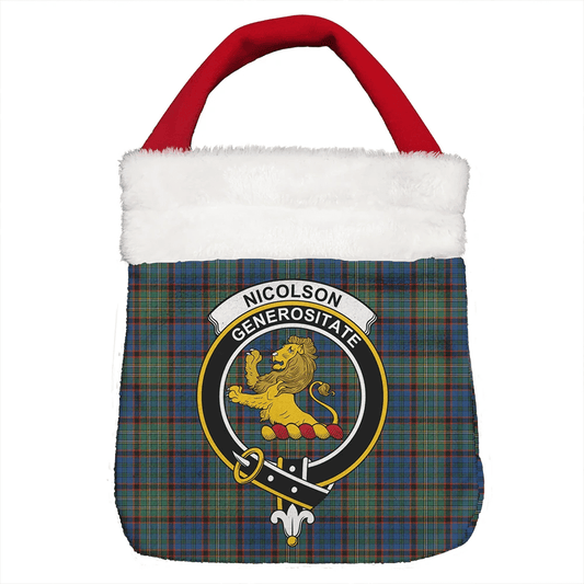 Nicolson Hunting Ancient Tartan Crest Christmas Gift Bag