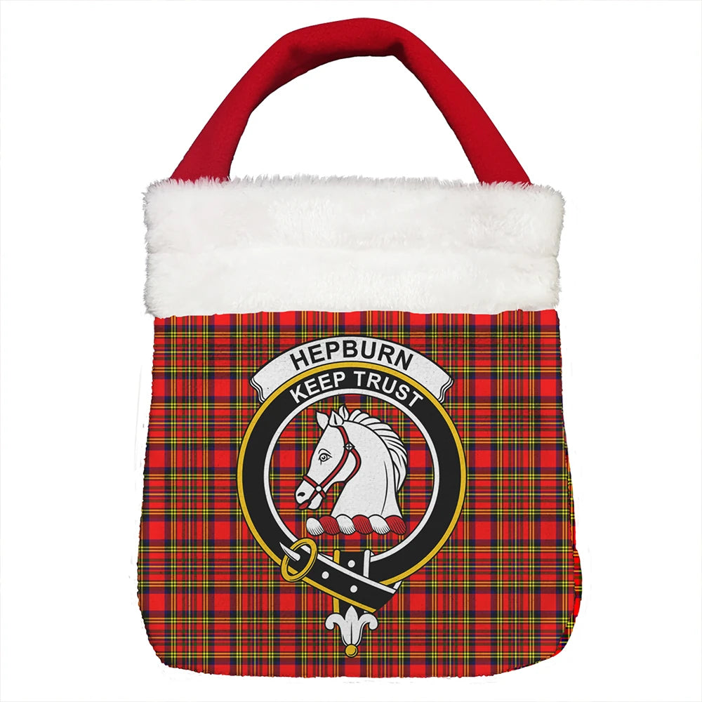 Hepburn Tartan Crest Christmas Gift Bag