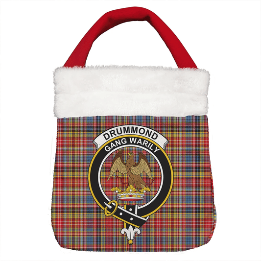 Drummond of Strathallan Tartan Crest Christmas Gift Bag