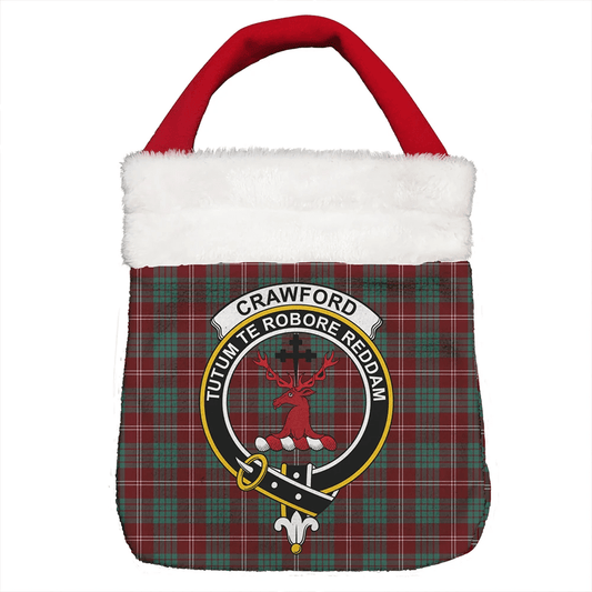 Crawford Modern Tartan Crest Christmas Gift Bag