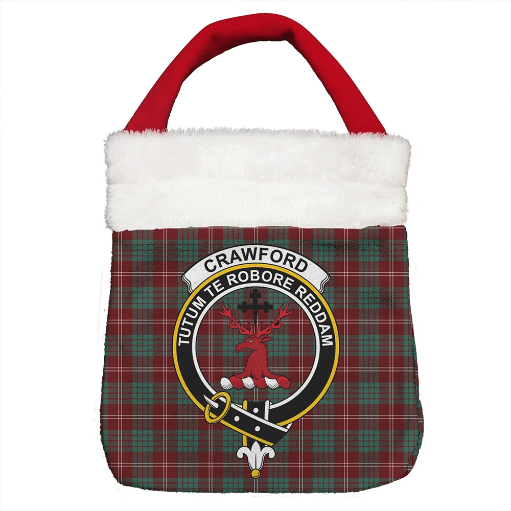 Crawford Modern Tartan Crest Christmas Gift Bag