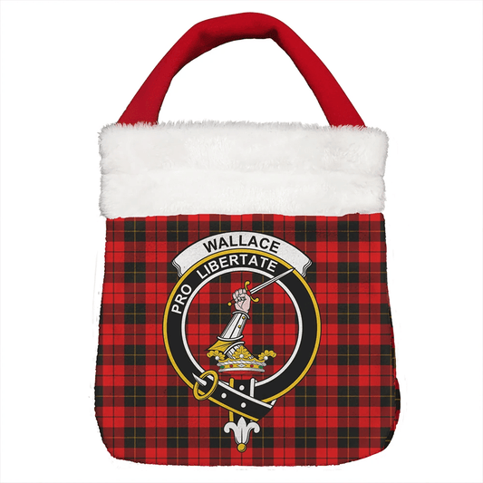 Wallace Weathered Tartan Crest Christmas Gift Bag