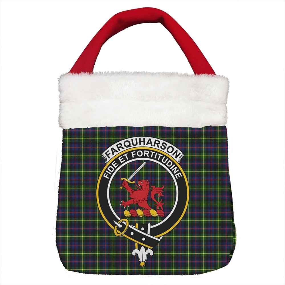 Farquharson Modern Tartan Crest Christmas Gift Bag