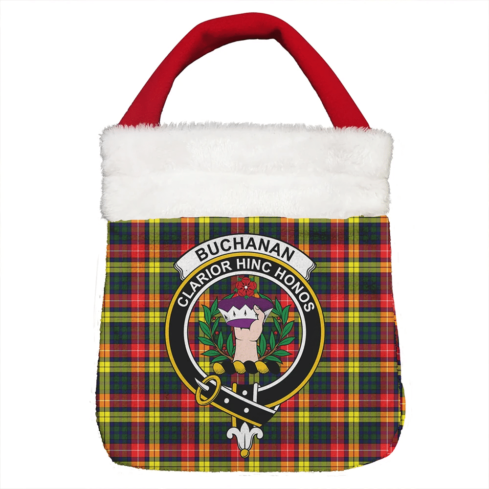 Buchanan Modern Tartan Crest Christmas Gift Bag