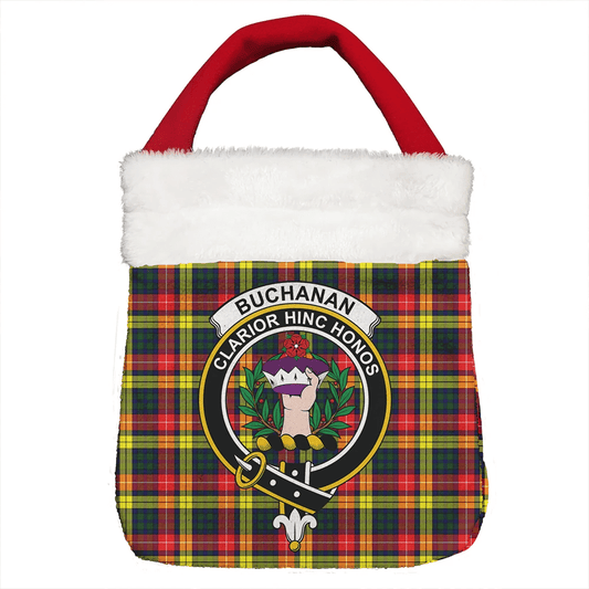 Buchanan Modern Tartan Crest Christmas Gift Bag