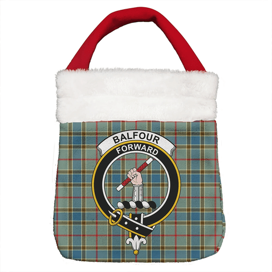 Balfour Blue Tartan Crest Christmas Gift Bag