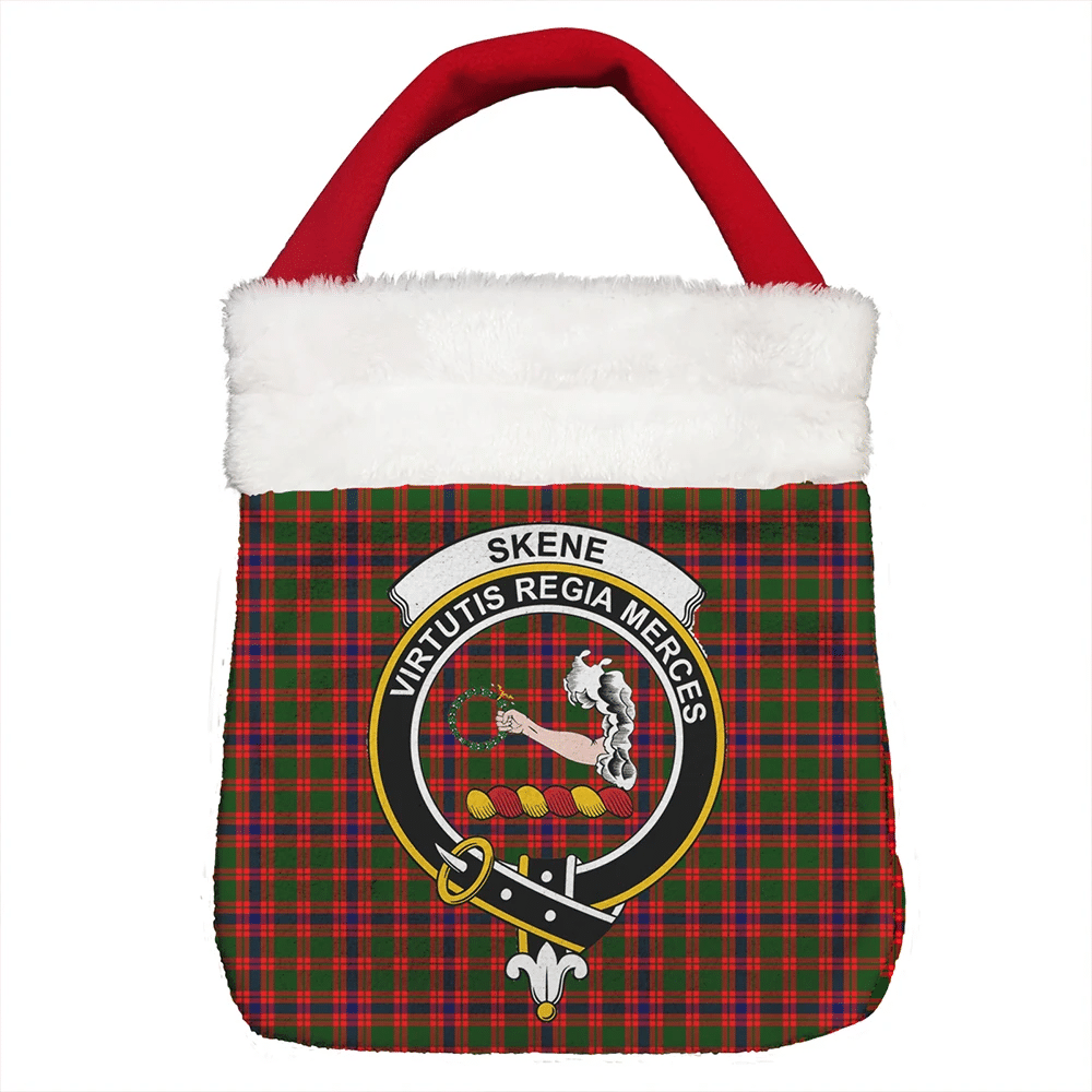 Skene Modern Tartan Crest Christmas Gift Bag