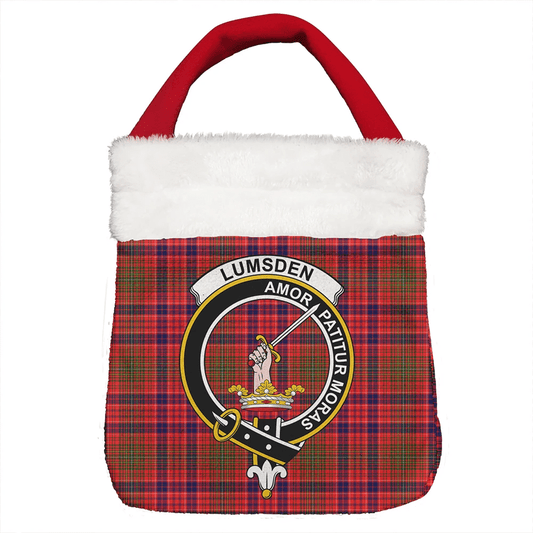 Lumsden Modern Tartan Crest Christmas Gift Bag