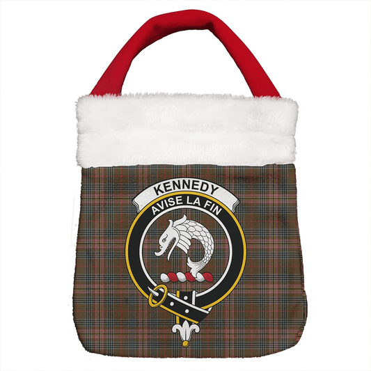 Kennedy Weathered Tartan Crest Christmas Gift Bag