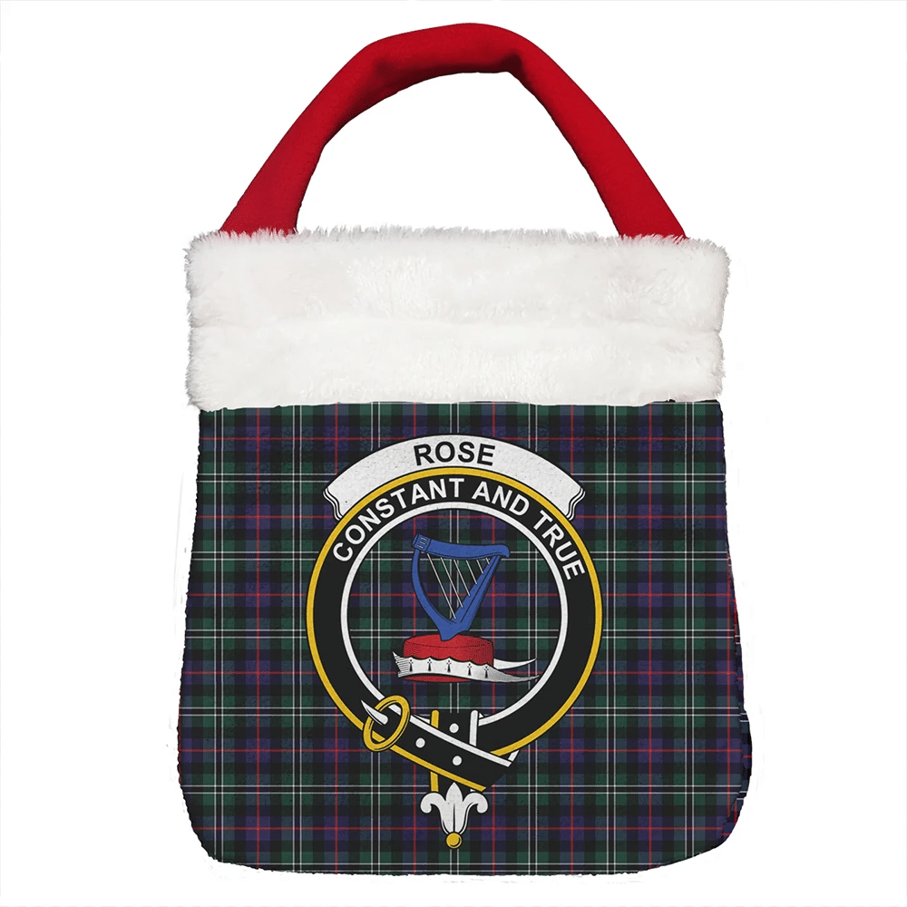 Rose Hunting Modern Tartan Crest Christmas Gift Bag