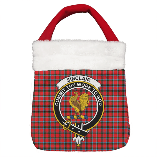 Sinclair Modern Tartan Crest Christmas Gift Bag