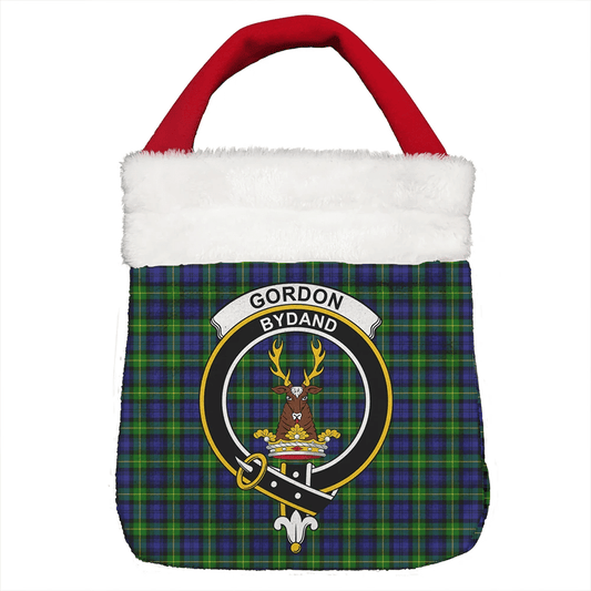 Gordon Modern Tartan Crest Christmas Gift Bag