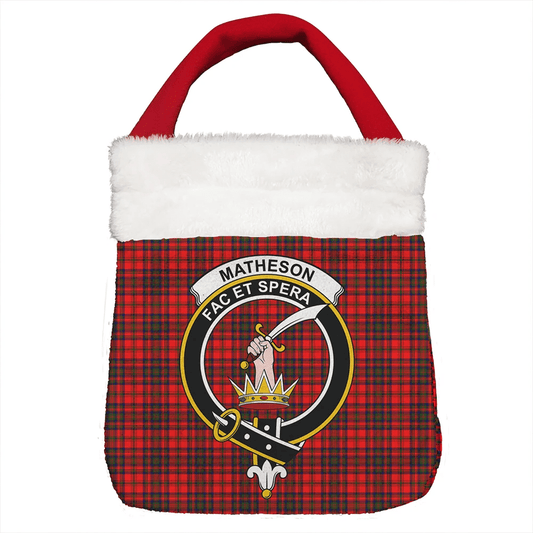 Matheson Modern Tartan Crest Christmas Gift Bag