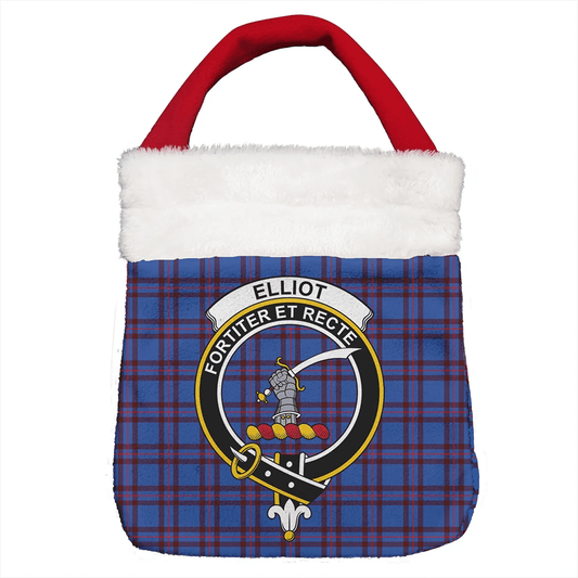 Elliot Modern Tartan Crest Christmas Gift Bag