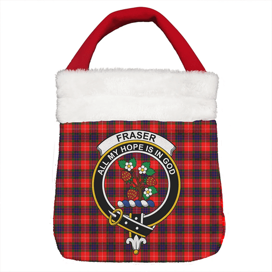 Fraser Modern Tartan Crest Christmas Gift Bag