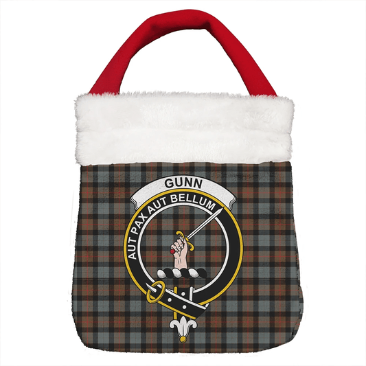 Gunn Weathered Tartan Crest Christmas Gift Bag