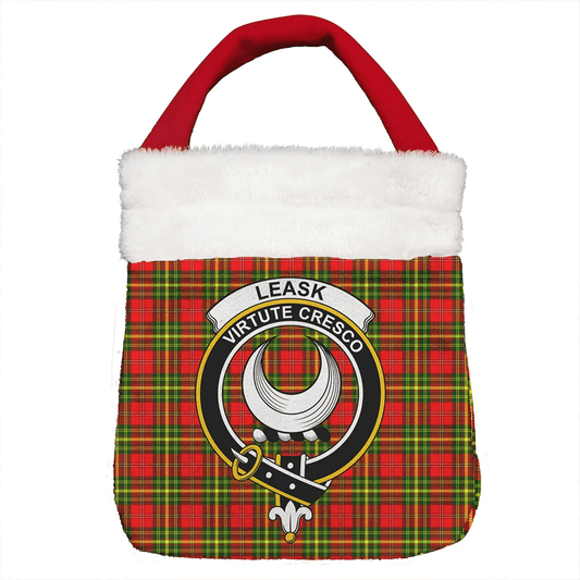 Leask Tartan Crest Christmas Gift Bag