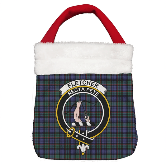 Fletcher Modern Tartan Crest Christmas Gift Bag