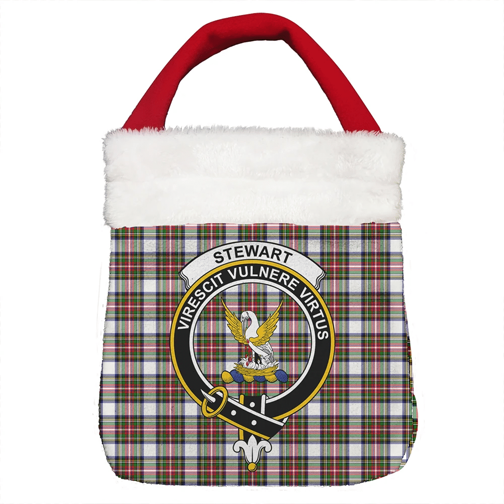 Stewart Dress Modern Tartan Crest Christmas Gift Bag