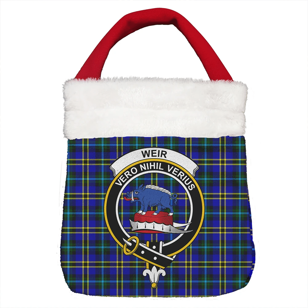 Weir Modern Tartan Crest Christmas Gift Bag