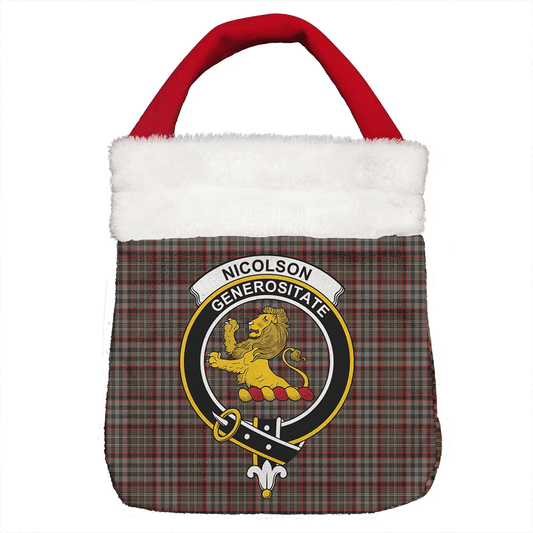 Nicolson Hunting Weathered Tartan Crest Christmas Gift Bag