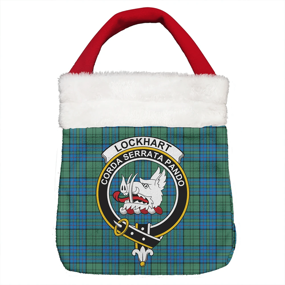 Lockhart Tartan Crest Christmas Gift Bag