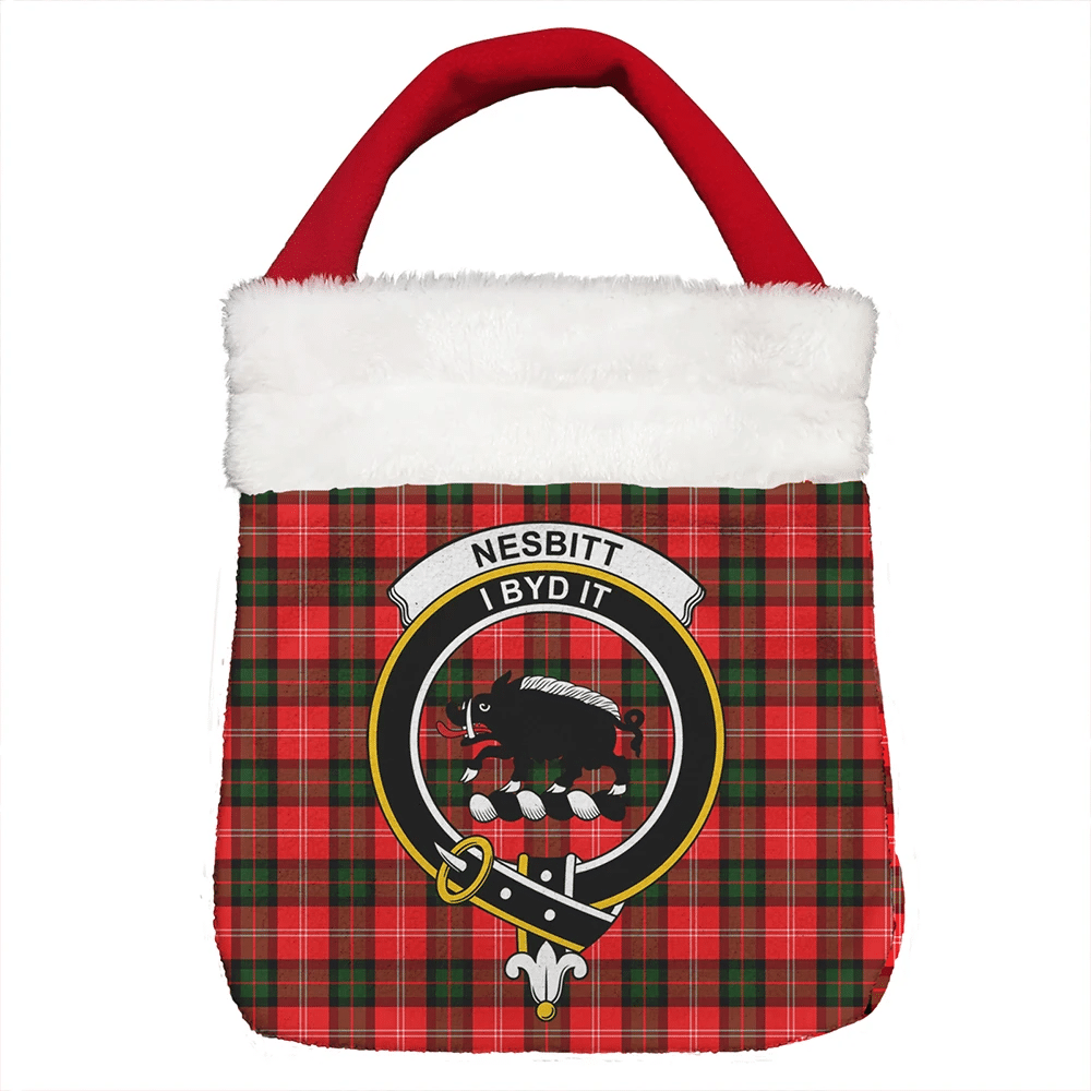 Nesbitt Modern Tartan Crest Christmas Gift Bag