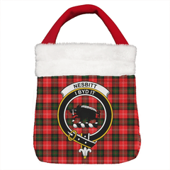 Nesbitt Modern Tartan Crest Christmas Gift Bag