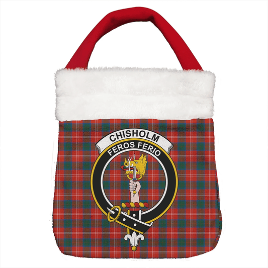 Chisholm Ancient Tartan Crest Christmas Gift Bag