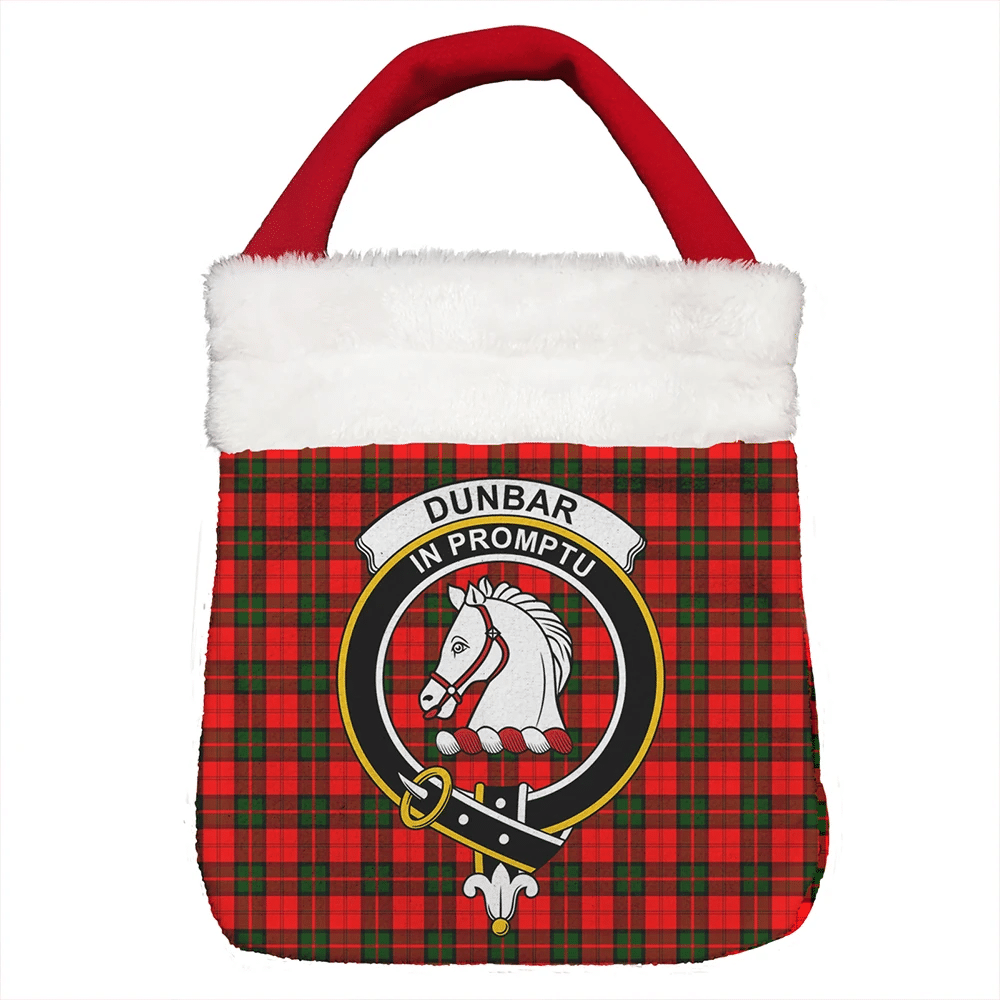 Dunbar Modern Tartan Crest Christmas Gift Bag