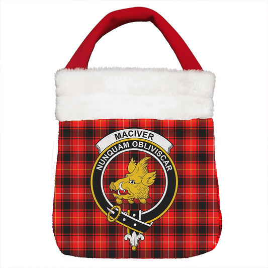 MacIver Modern Tartan Crest Christmas Gift Bag