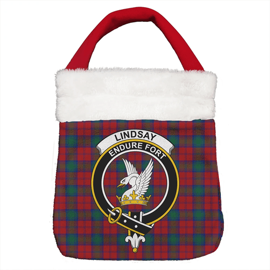 Lindsay Modern Tartan Crest Christmas Gift Bag