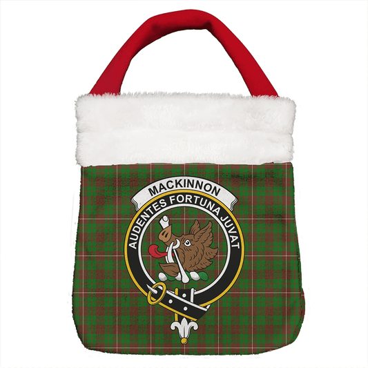 MacKinnon Hunting Modern Tartan Crest Christmas Gift Bag