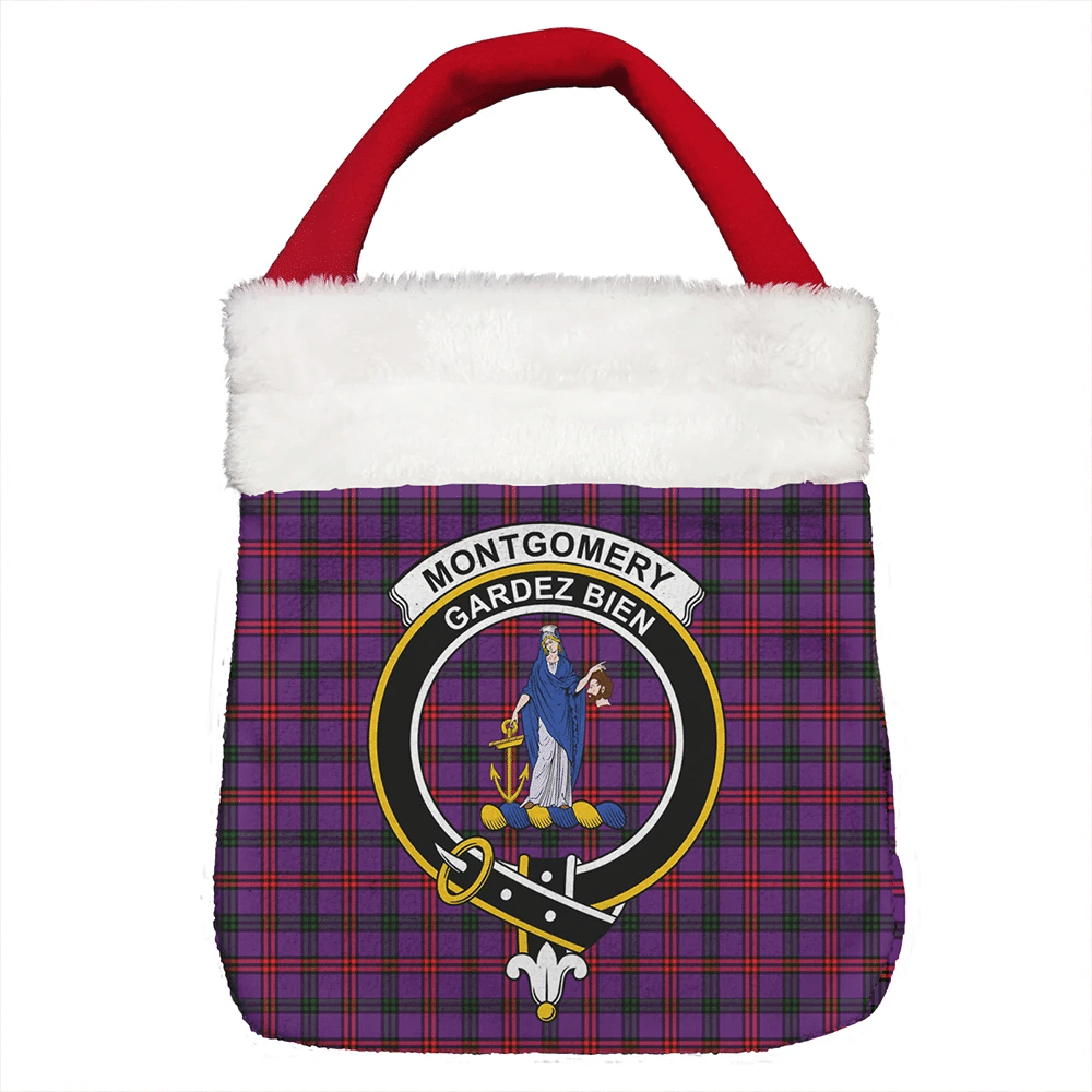 Montgomery Modern Tartan Crest Christmas Gift Bag