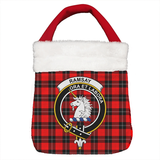 Ramsay Modern Tartan Crest Christmas Gift Bag