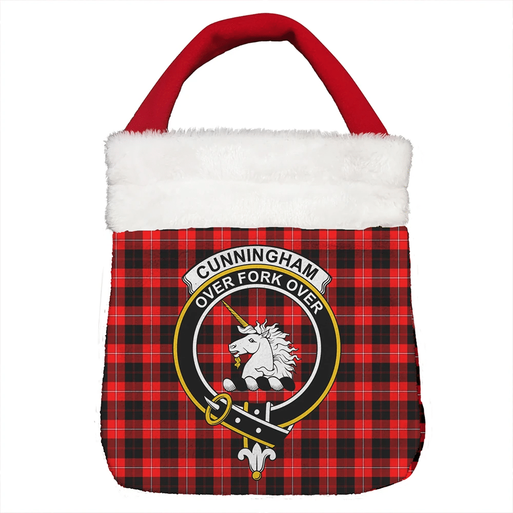 Cunningham Modern Tartan Crest Christmas Gift Bag