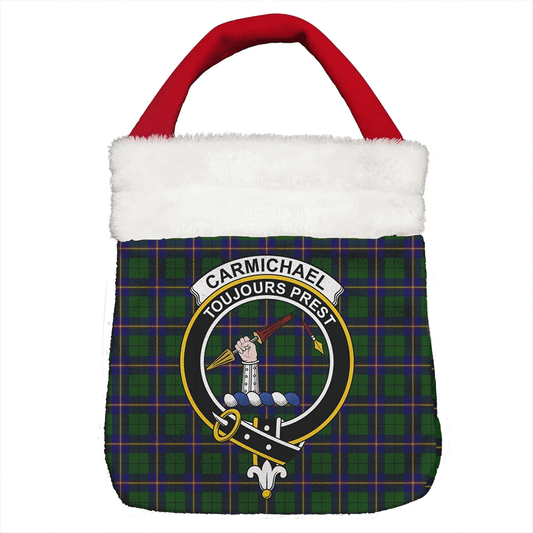 Carmichael Modern Tartan Crest Christmas Gift Bag