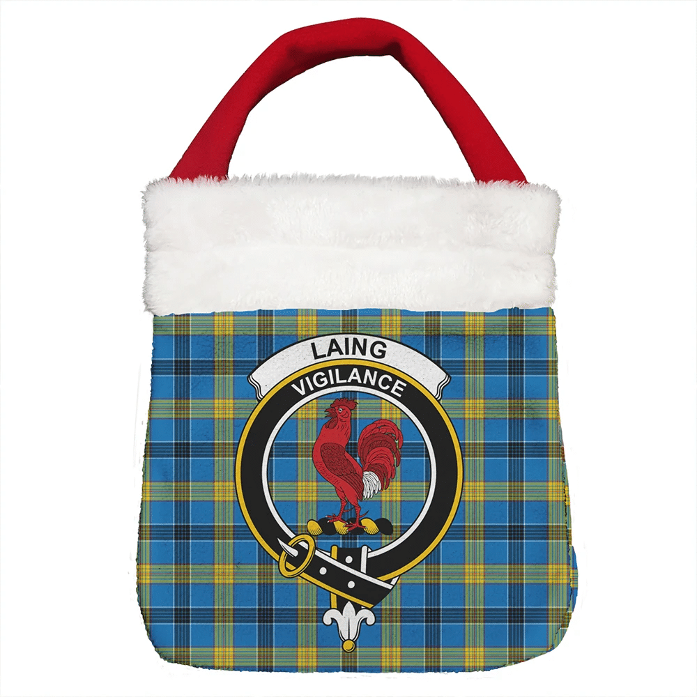 Laing Tartan Crest Christmas Gift Bag