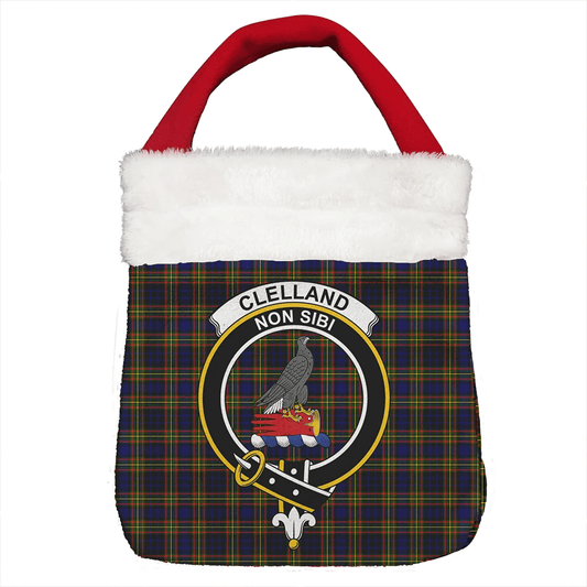 Clelland Modern Tartan Crest Christmas Gift Bag