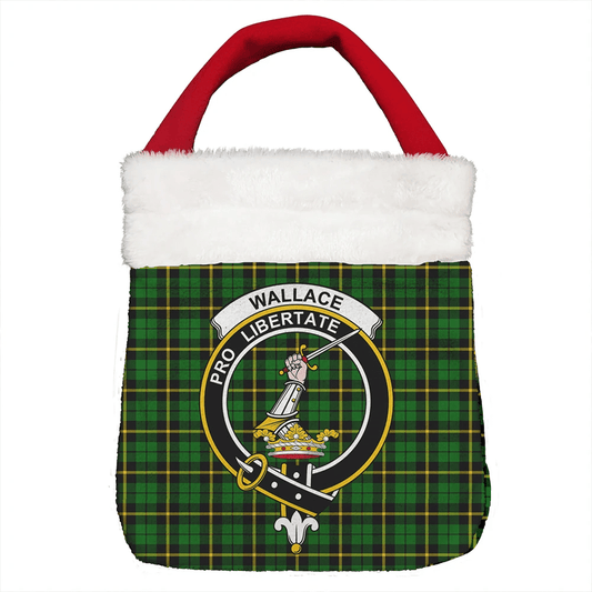 Wallace Hunting - Green Tartan Crest Christmas Gift Bag