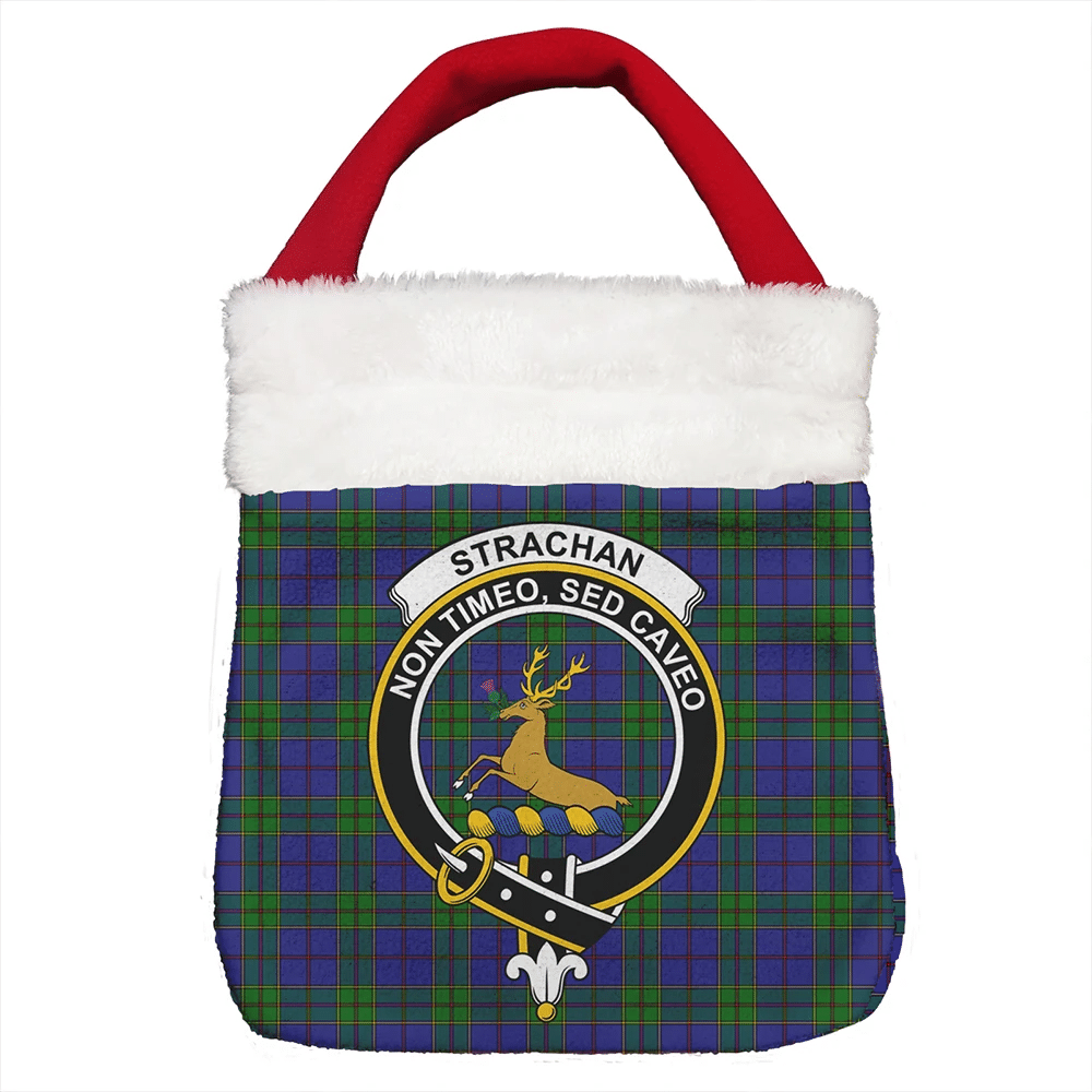 Strachan Tartan Crest Christmas Gift Bag