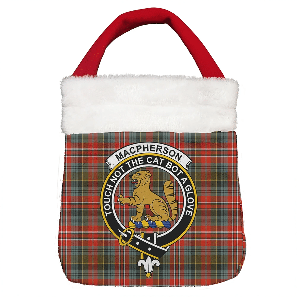 MacPherson Weathered Tartan Crest Christmas Gift Bag