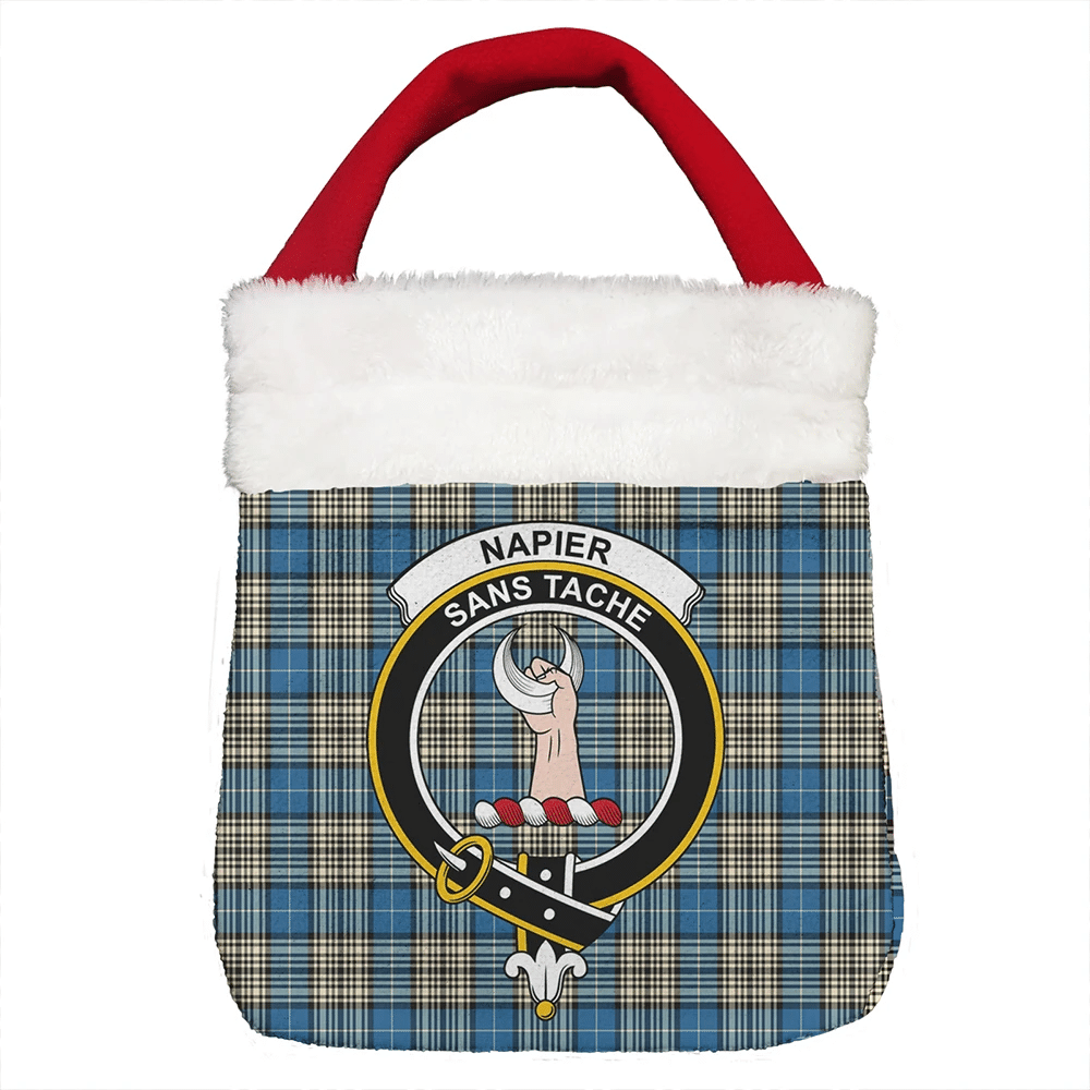 Napier Ancient Tartan Crest Christmas Gift Bag