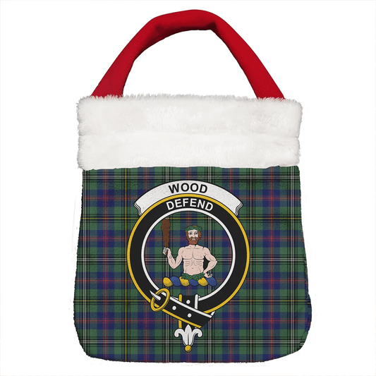 Wood Modern Tartan Crest Christmas Gift Bag