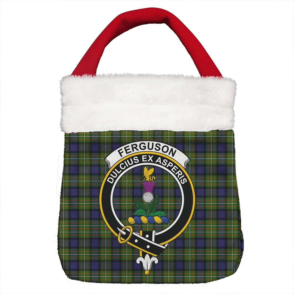 Fergusson Modern Tartan Crest Christmas Gift Bag
