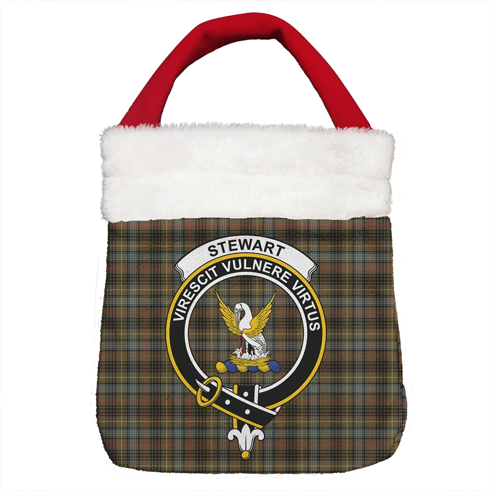 Stewart Hunting Weathered Tartan Crest Christmas Gift Bag